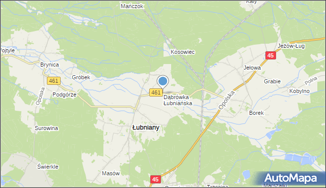 mapa Dąbrówka Łubniańska, Dąbrówka Łubniańska na mapie Targeo